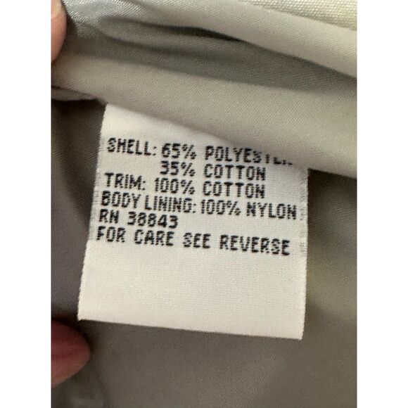 Izzi Vintage Women's Cotton Blend Rain Coat Detachable Hood Navy Blue Size S - Picture 5 of 5